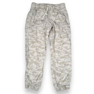Athleta Cabo Tide Linen Jogger‎ Pants Women’s 4P 4 Petites Camo Drawstring Beige